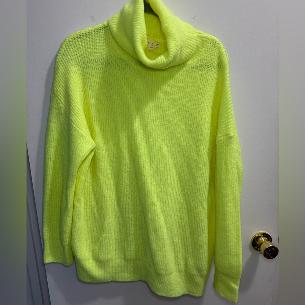 Dreamers Vibrant Lime Turtleneck Sweater